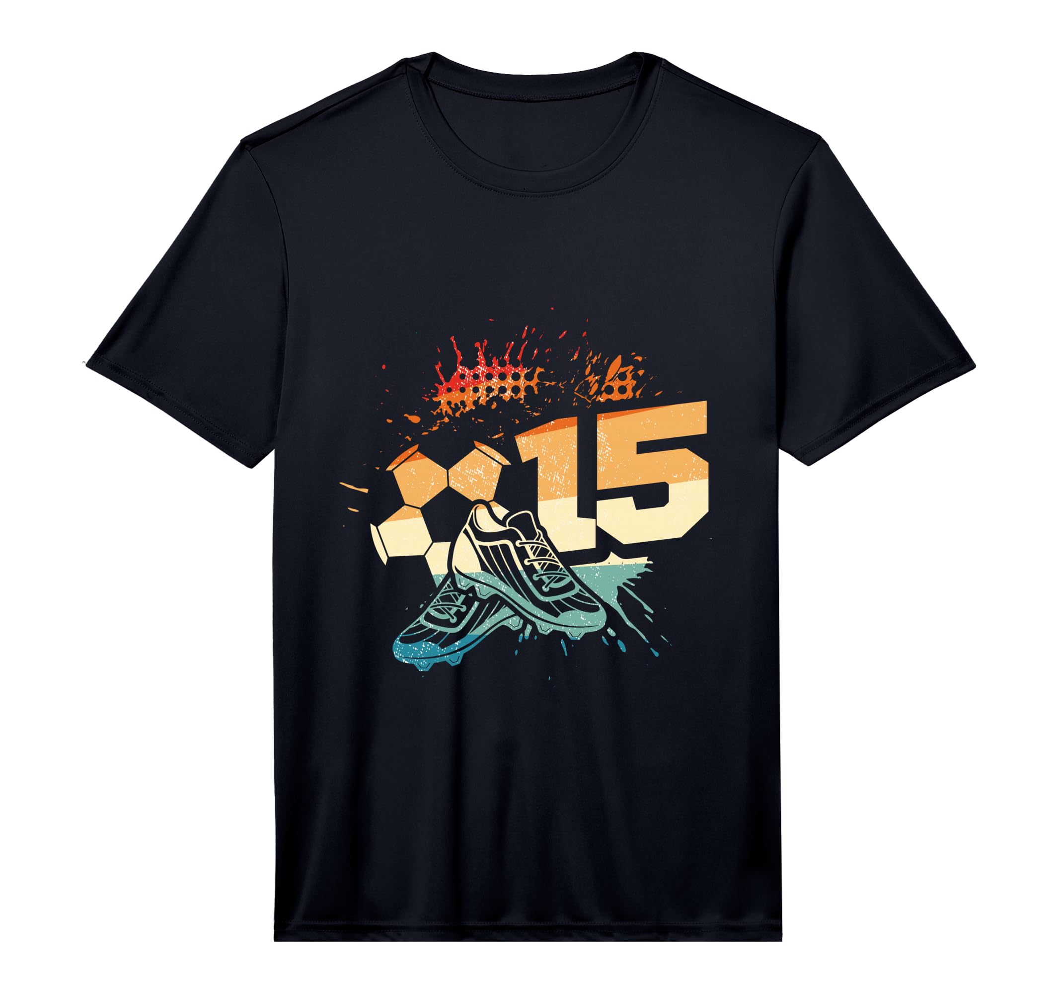 15Th Birthday Soccer Player Football 15 T-Shirt - Unique Graphic Men Women