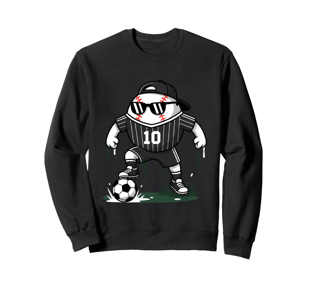 Baseball Soccer Player Sweatshirt - Fun Novelty Design for Adults
