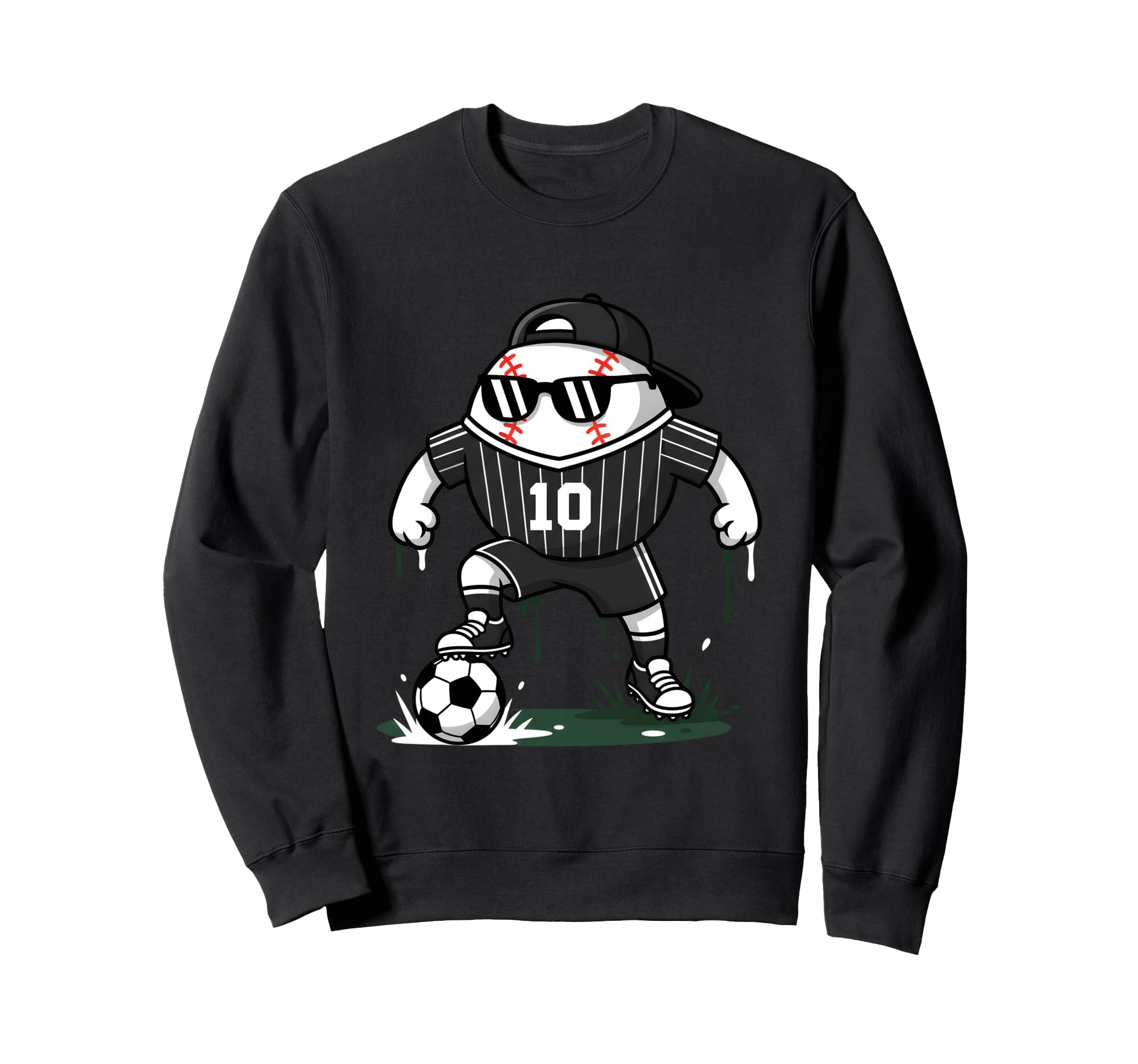 Baseball Soccer Player Sweatshirt - Fun Novelty Design for Adults