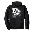 35Th Birthday Soccer Player Football 35 Hoodie - Graphic Print for Adults