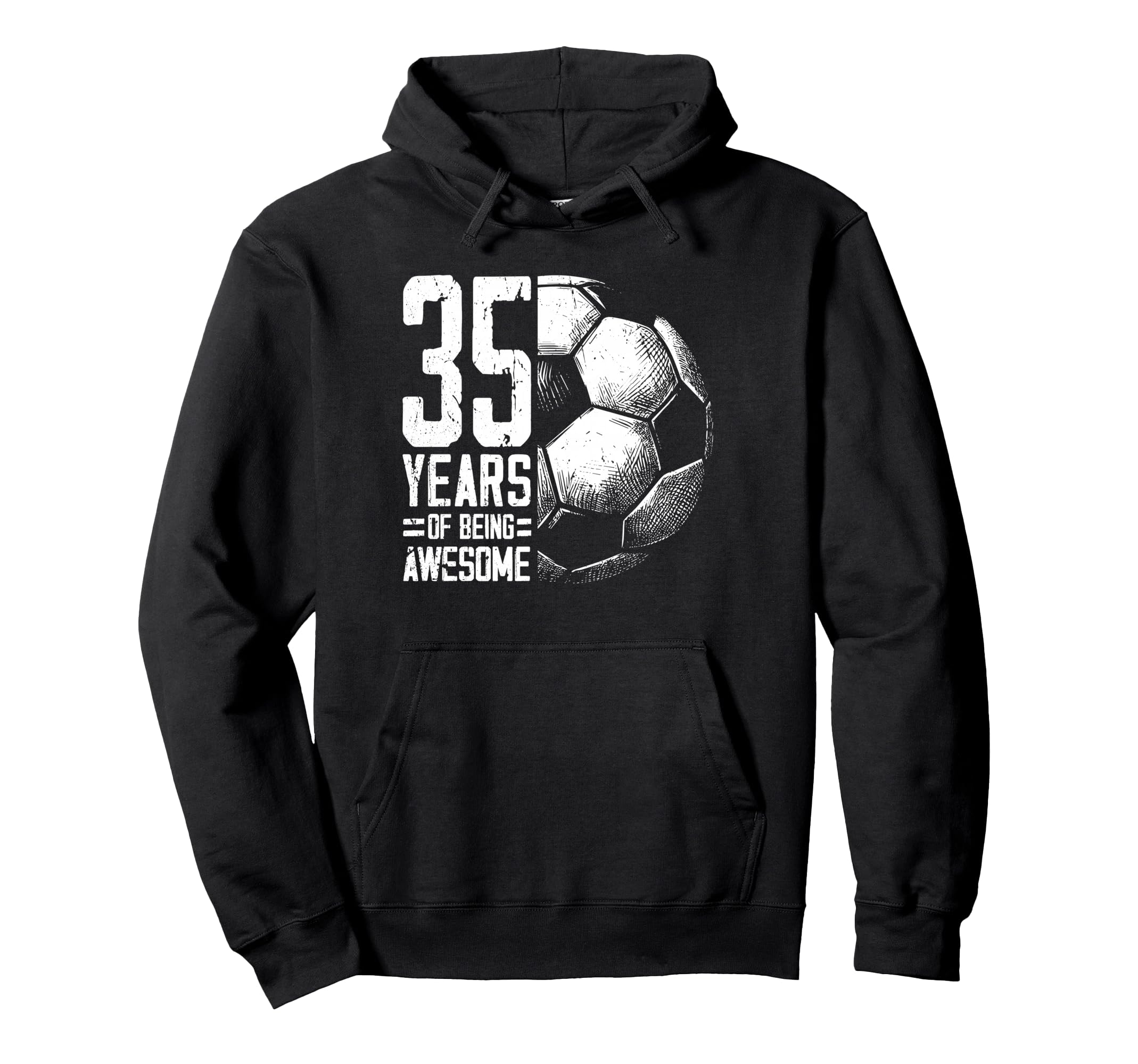 35Th Birthday Soccer Player Football 35 Hoodie - Graphic Print for Adults
