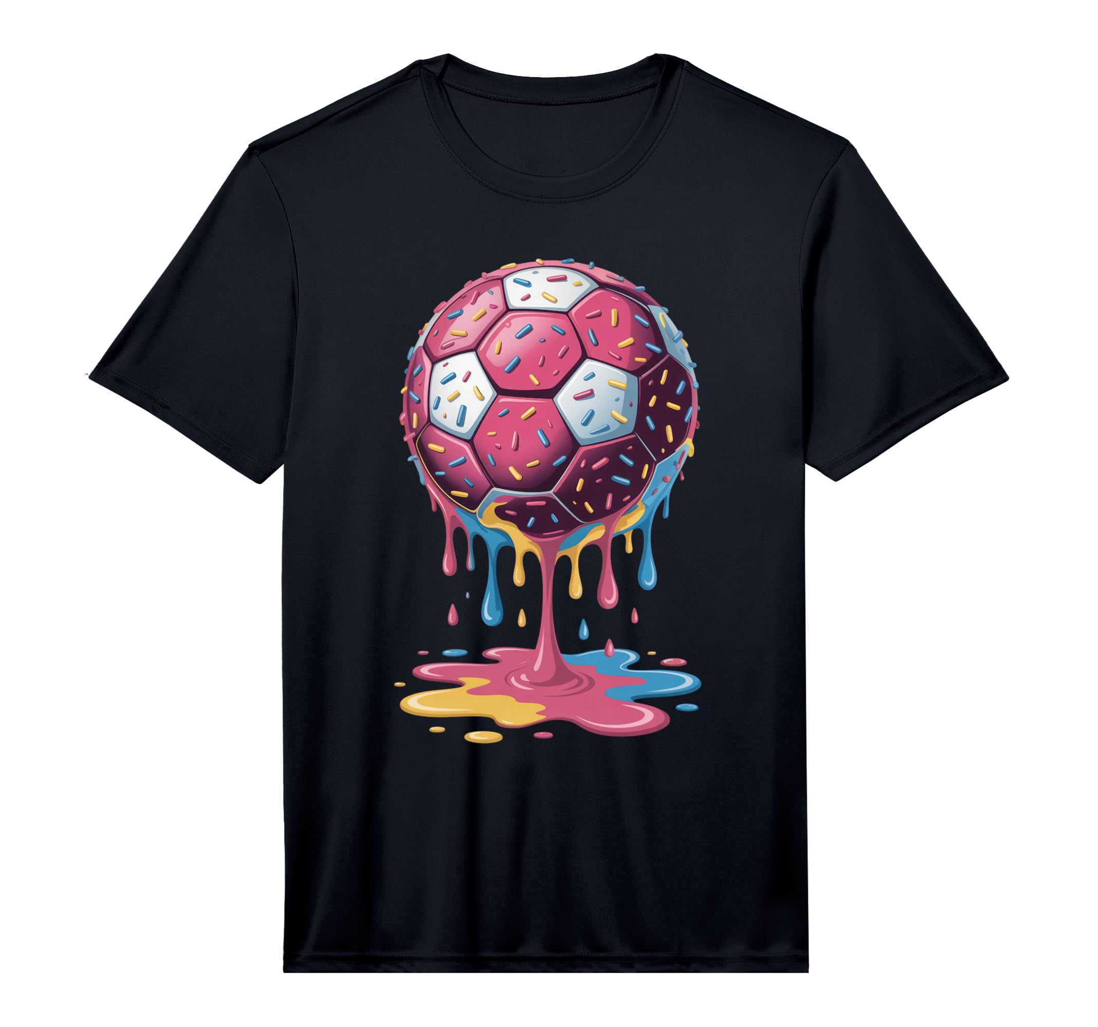 Soccer Ball Drip Ice Cream Drip Game T-Shirt - Unique Graphic Men Women