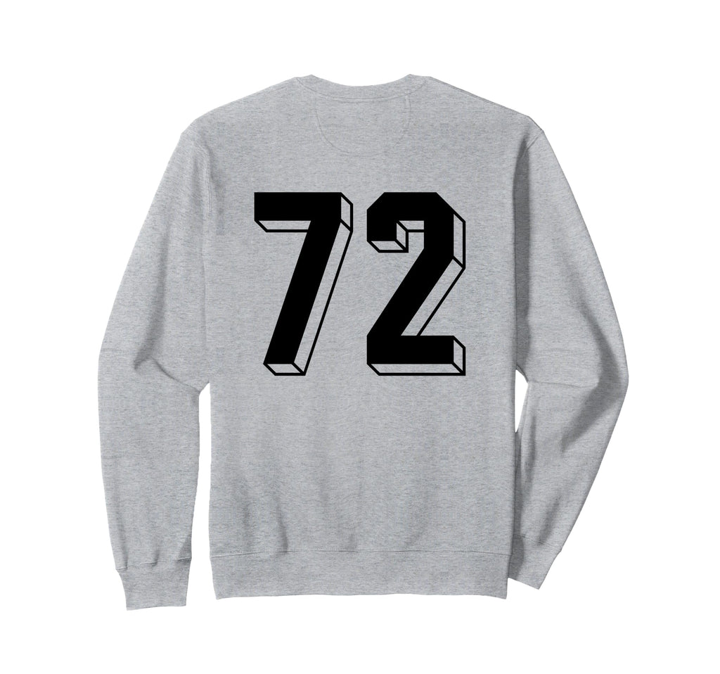 Number 72 Backside 80S 90S Team Sweatshirt - Custom Art Print for Adults