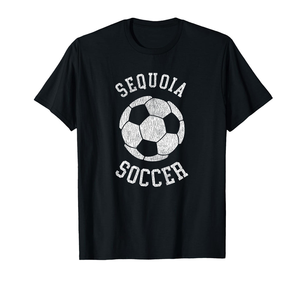 Sequoia Soccer Distressed 90S T-Shirt - Minimalist Print for Adults