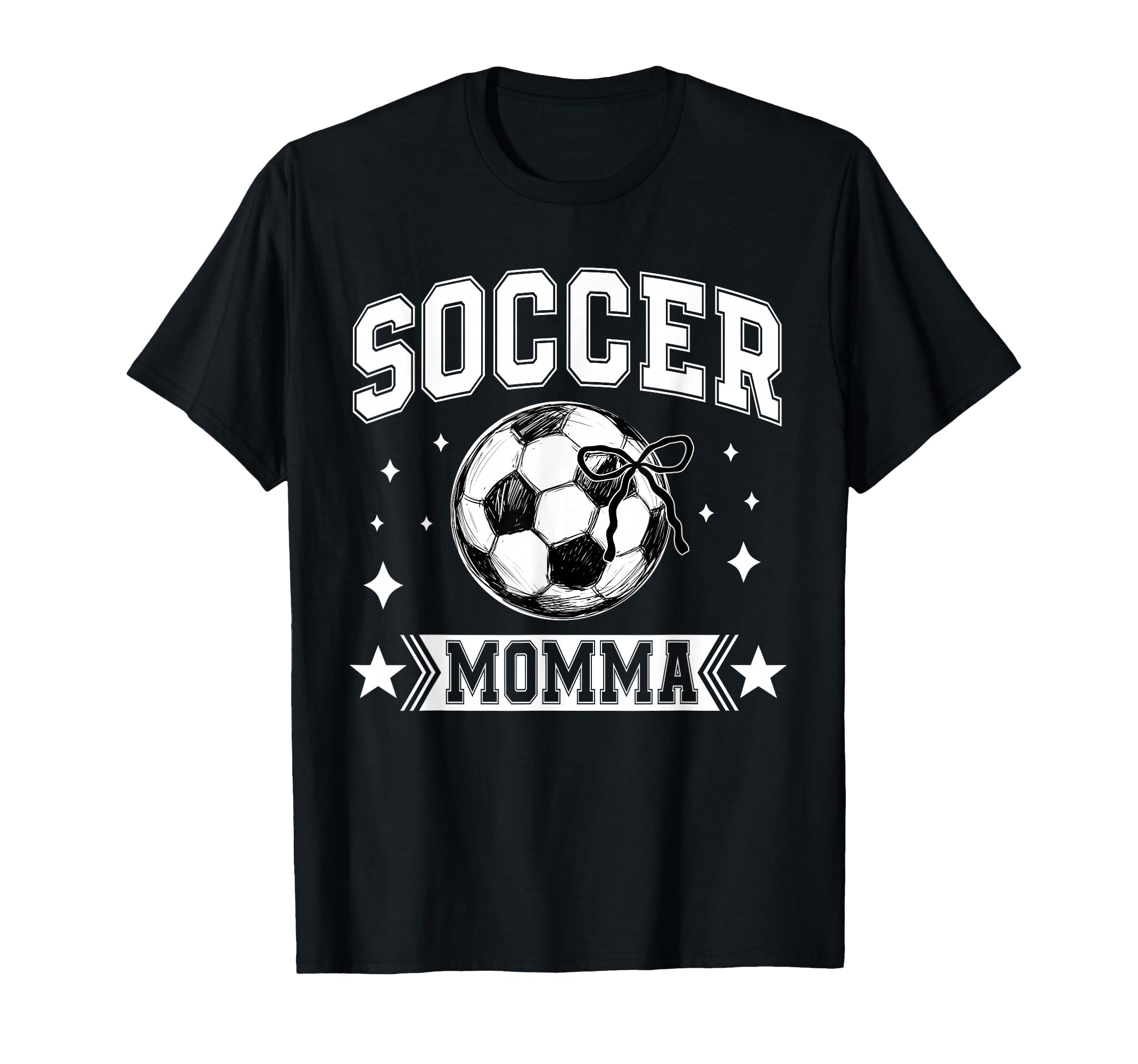 Coquette Bow Soccer Momma Soccer Team T-Shirt - Minimalist Print Men Women