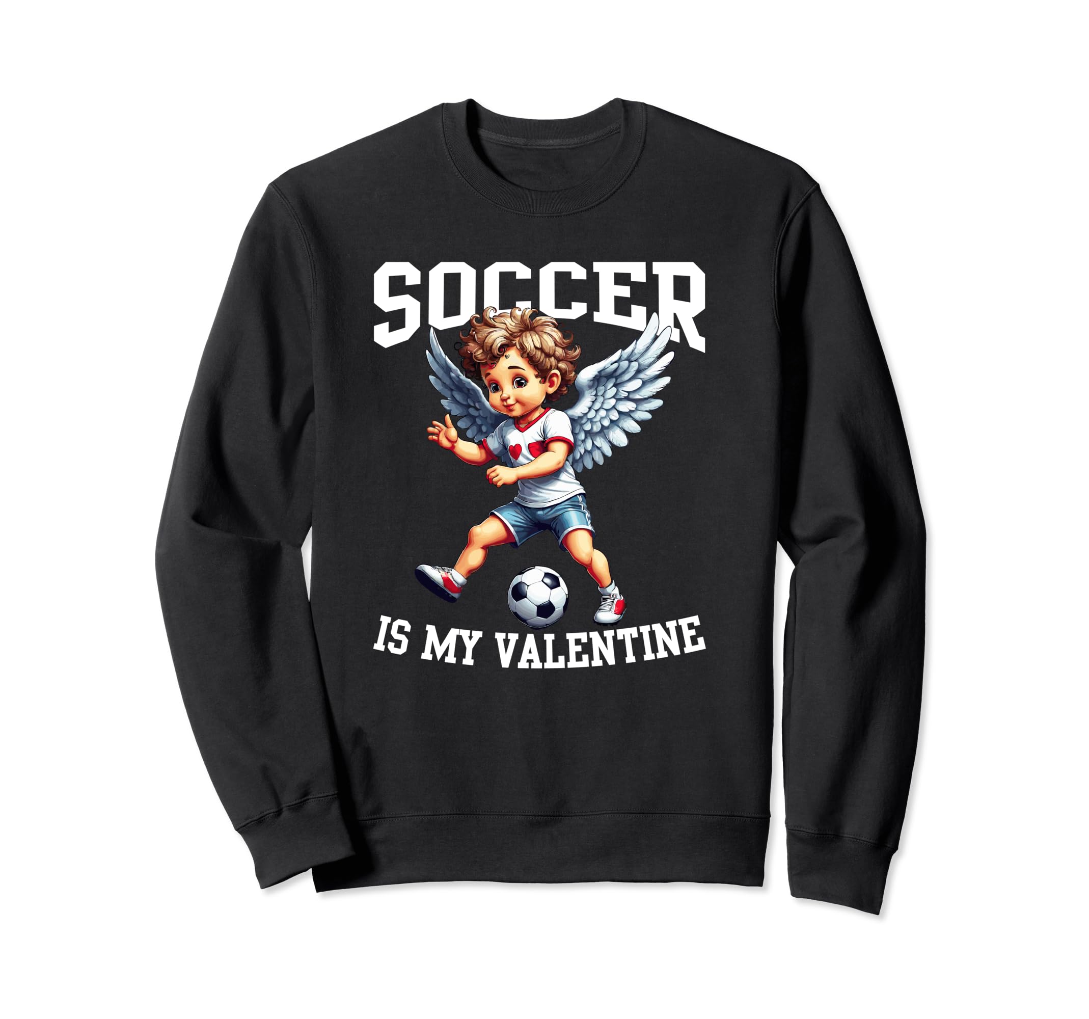Valentines Day Soccer Football Lover Sweatshirt - Unique Graphic Unisex