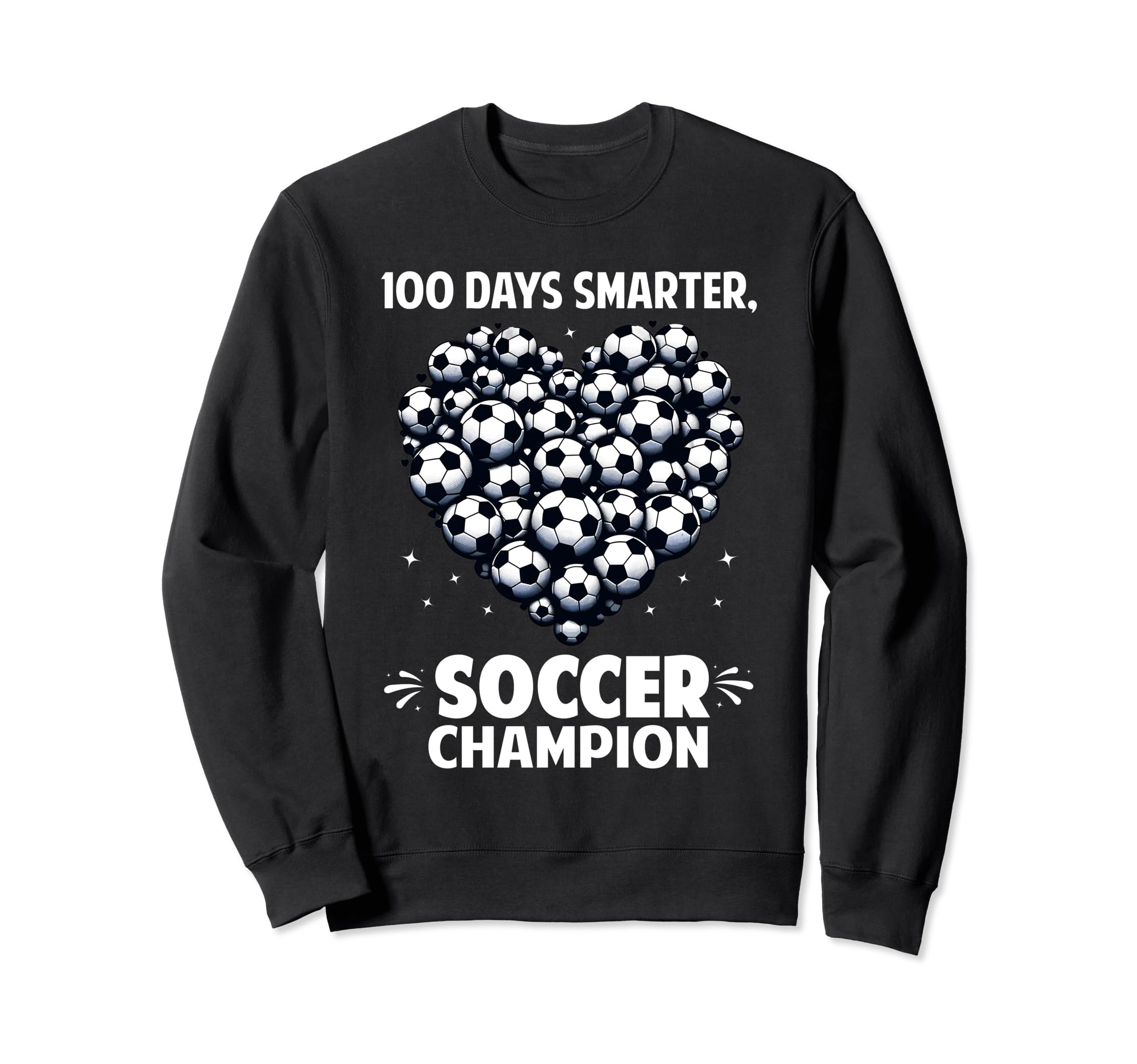100 Days School Soccer Heart Love Sweatshirt - Unique Graphic Men Women