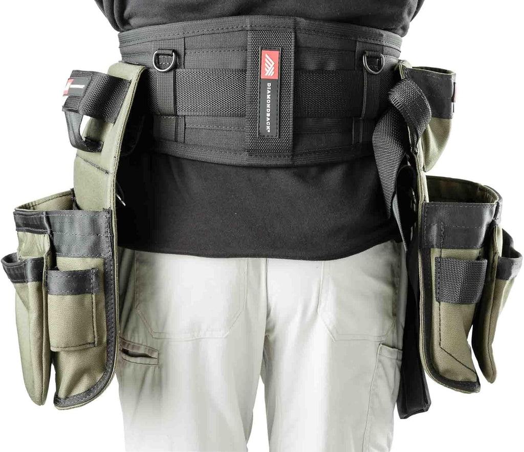 Diamondback 6" Padded Tool Belt - Men & Women - Framer, Carpenter, Ironworker - Black