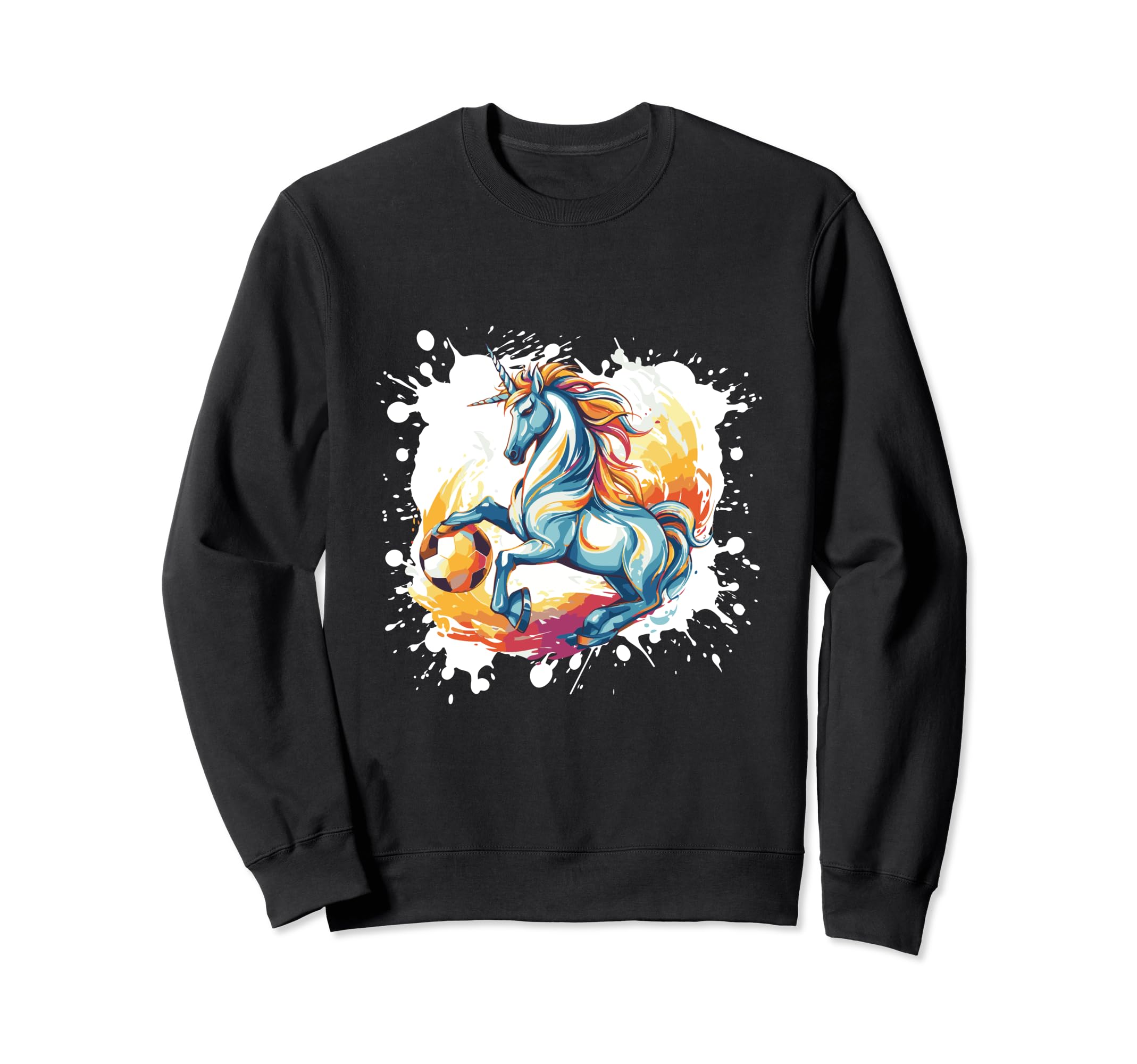 Unicorn Playing Soccer Funny Animal Sweatshirt - Unique Graphic for Adults