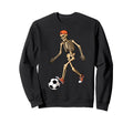 Funny Skeleton Soccer Balls Football Sweatshirt - Graphic Print for Adults