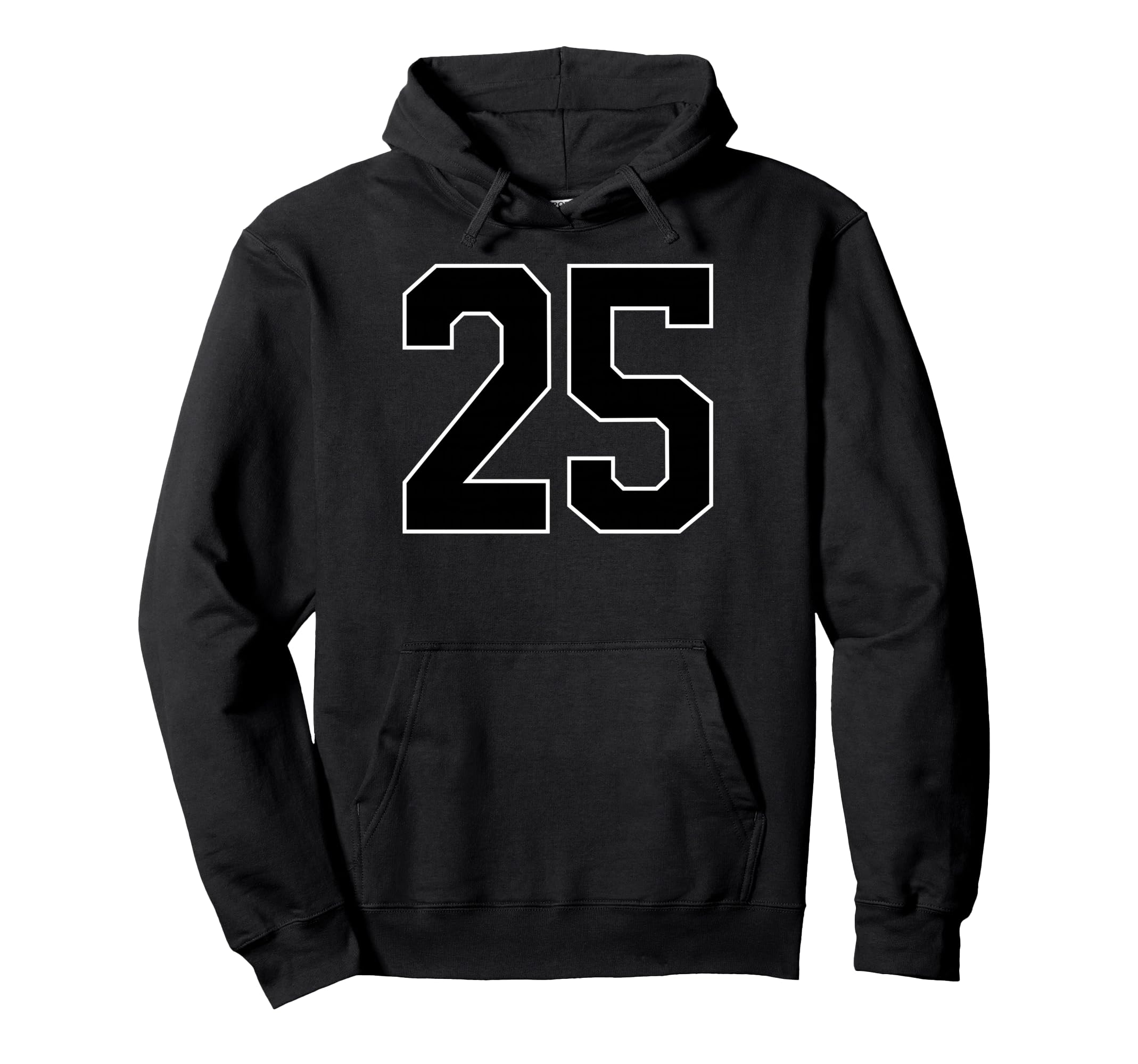 Black Sports Team Number 25 Fan Hoodie - Custom Art Print Men Women