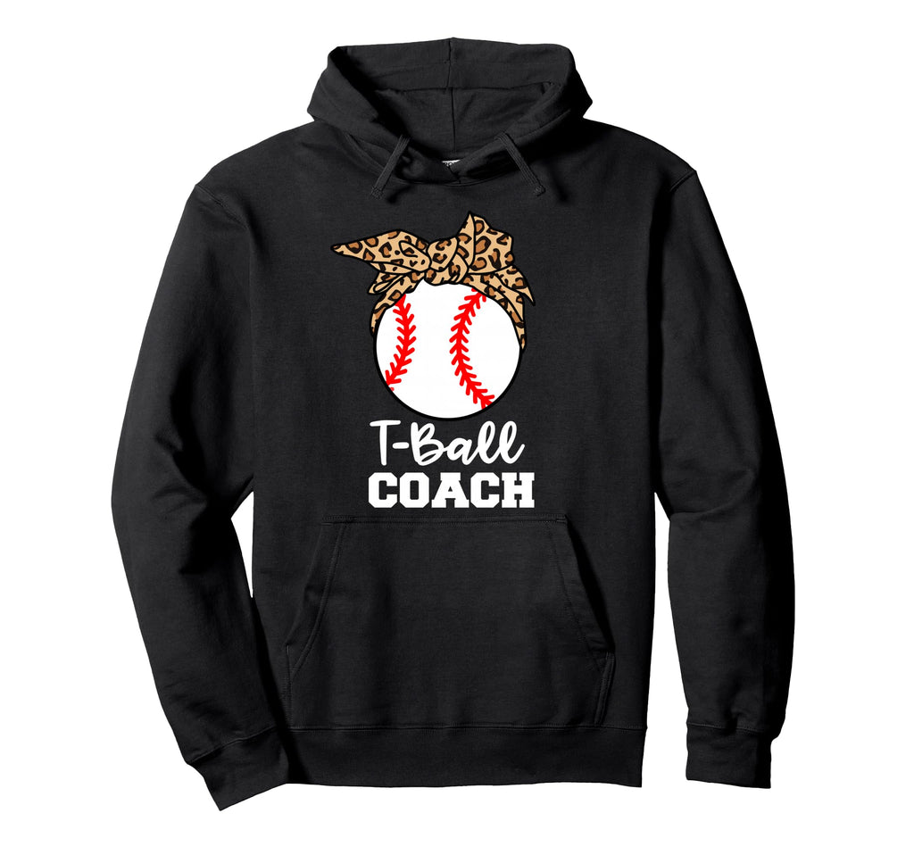 T Ball Coach Funny Leopard T Ball Coach Hoodie - Graphic Print Unisex