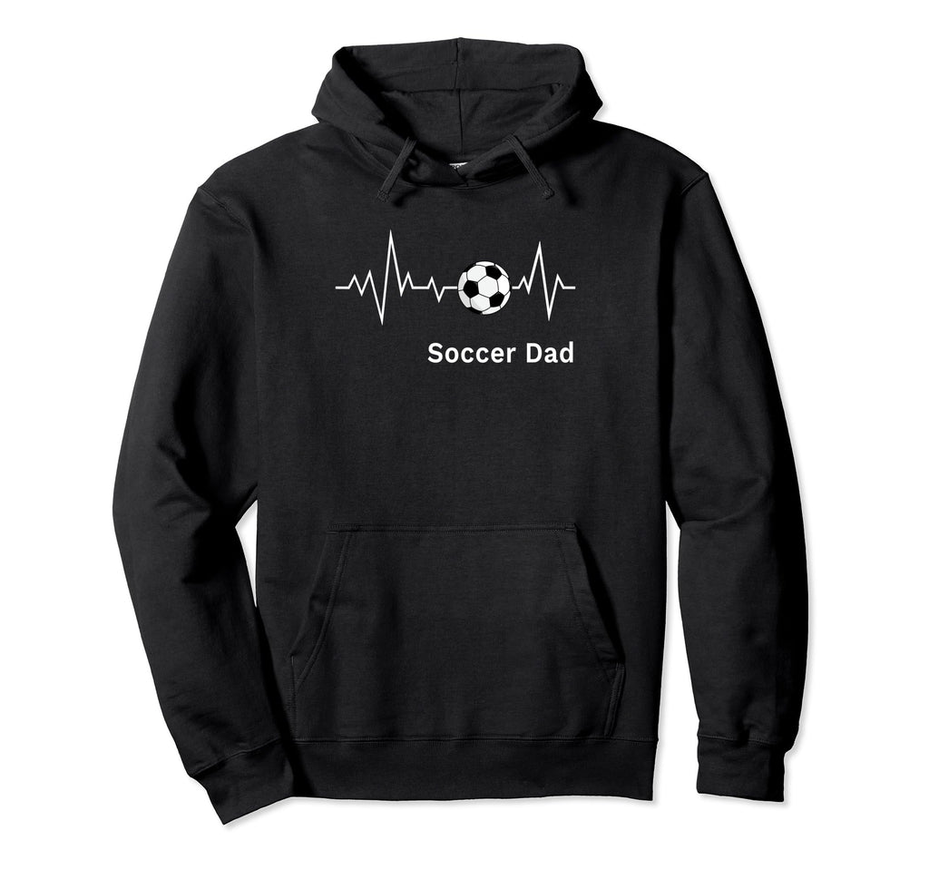 Soccer Father Soccer Dad Heartbeat Hoodie - Minimalist Print for Adults