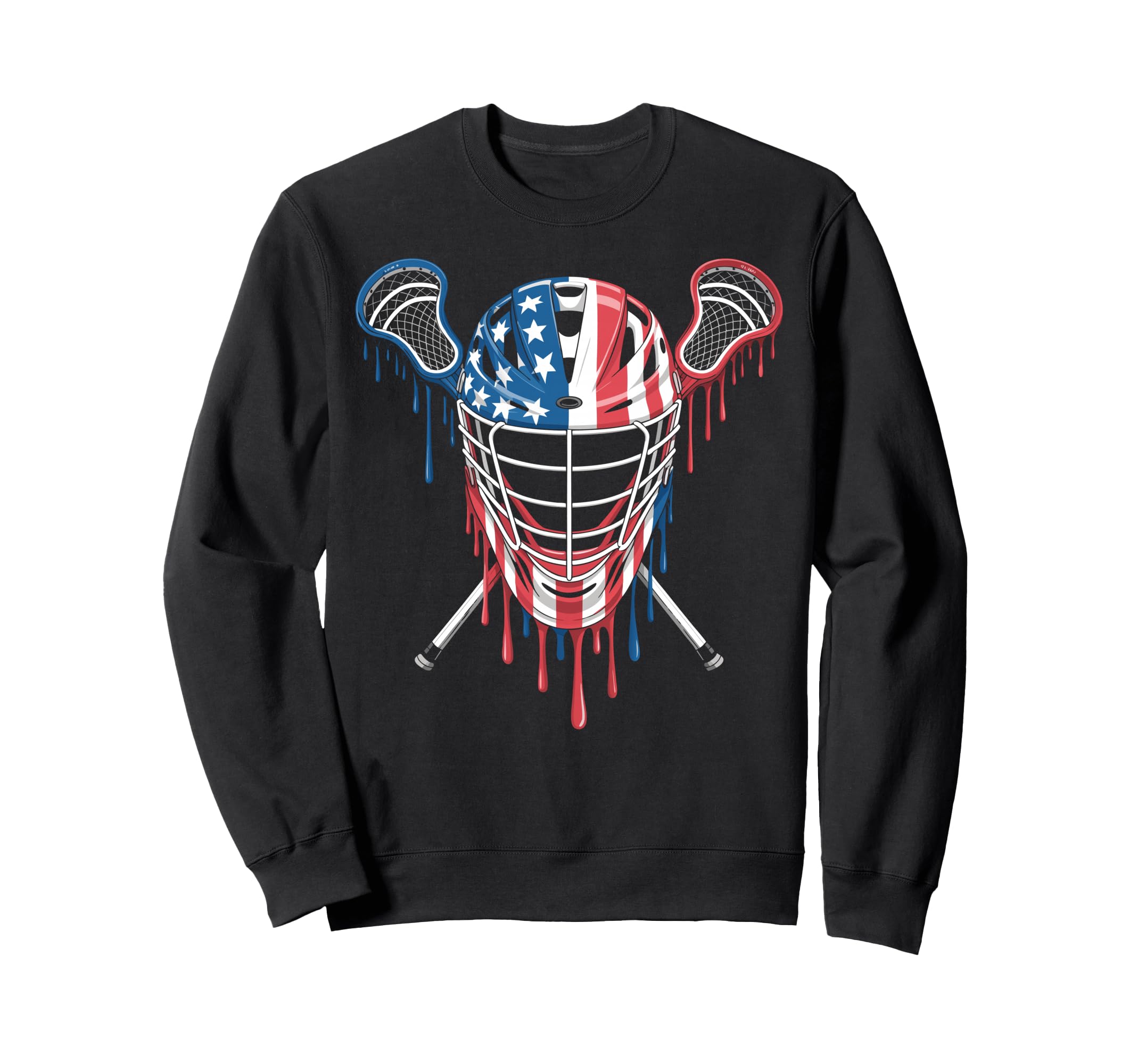Lacrosse Goalie Lax Goalkeeper America Sweatshirt - Trendy Graphic Unisex