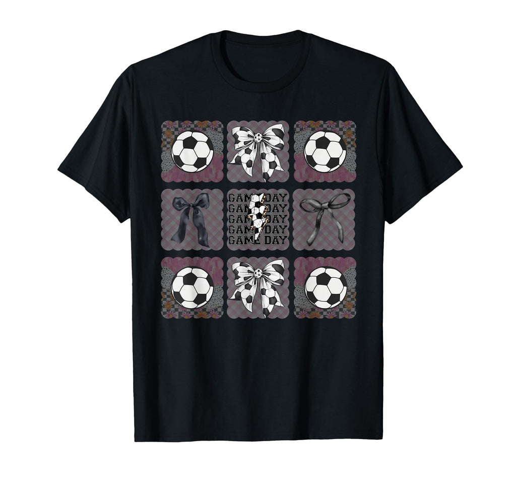 Coquette Bow Preppy Soccer Mom T-Shirt - Trendy Graphic for Adults
