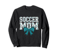 Soccer Mom Coquette Bow Mothers Day Sweatshirt - Graphic Print for Adults