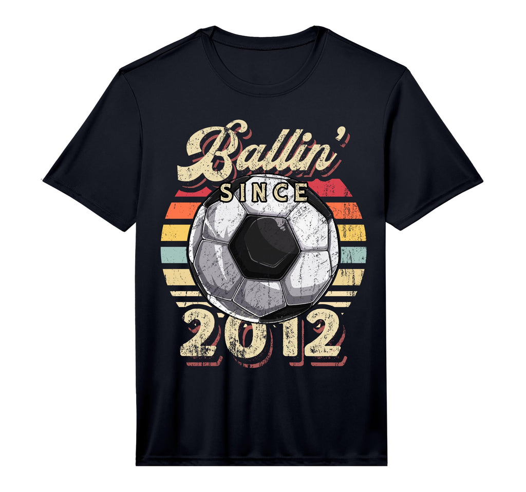 Ballin Since 2012 10Th Soccer Birthday T-Shirt - Unique Graphic Men Women