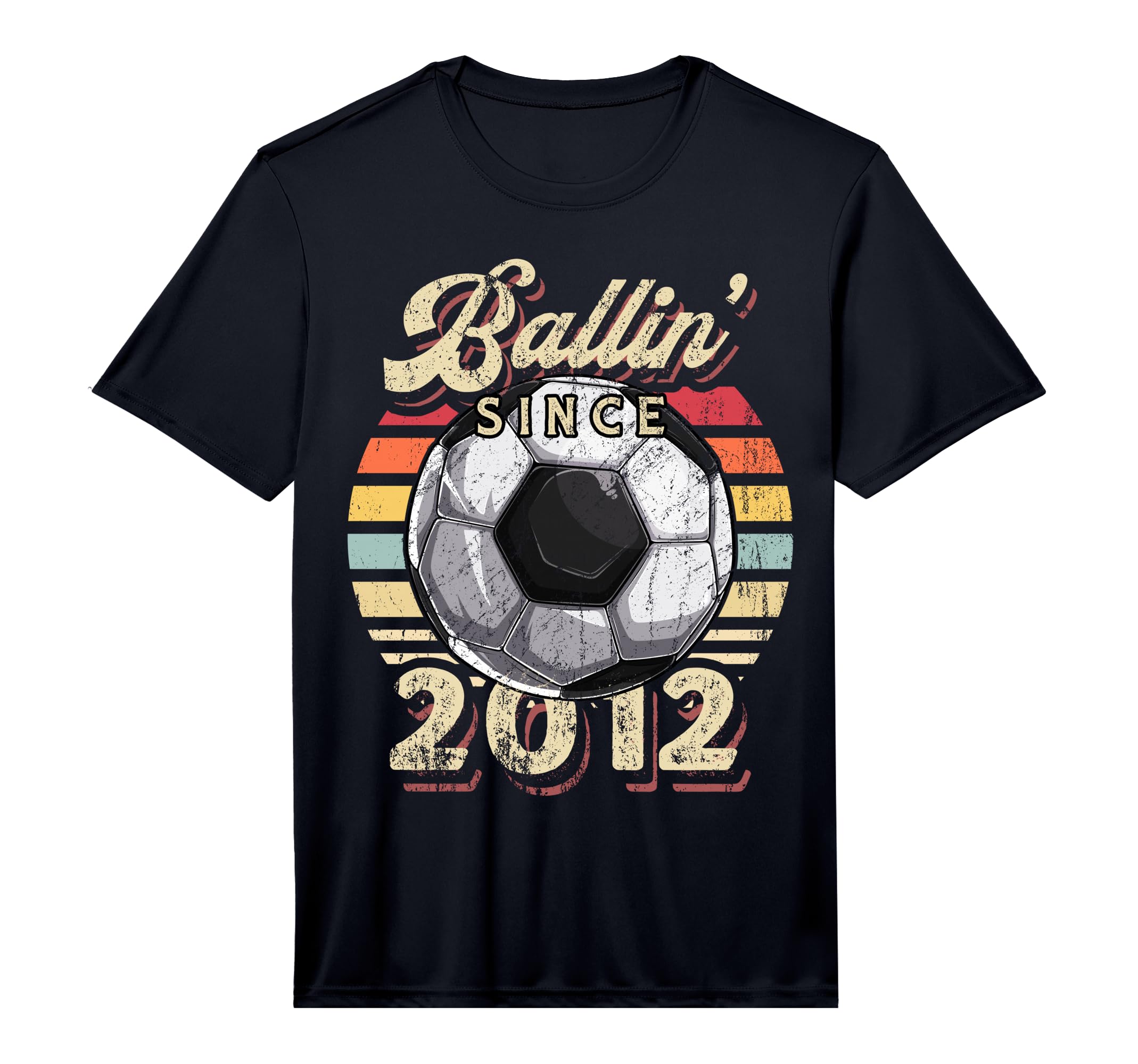 Ballin Since 2012 10Th Soccer Birthday T-Shirt - Unique Graphic Men Women