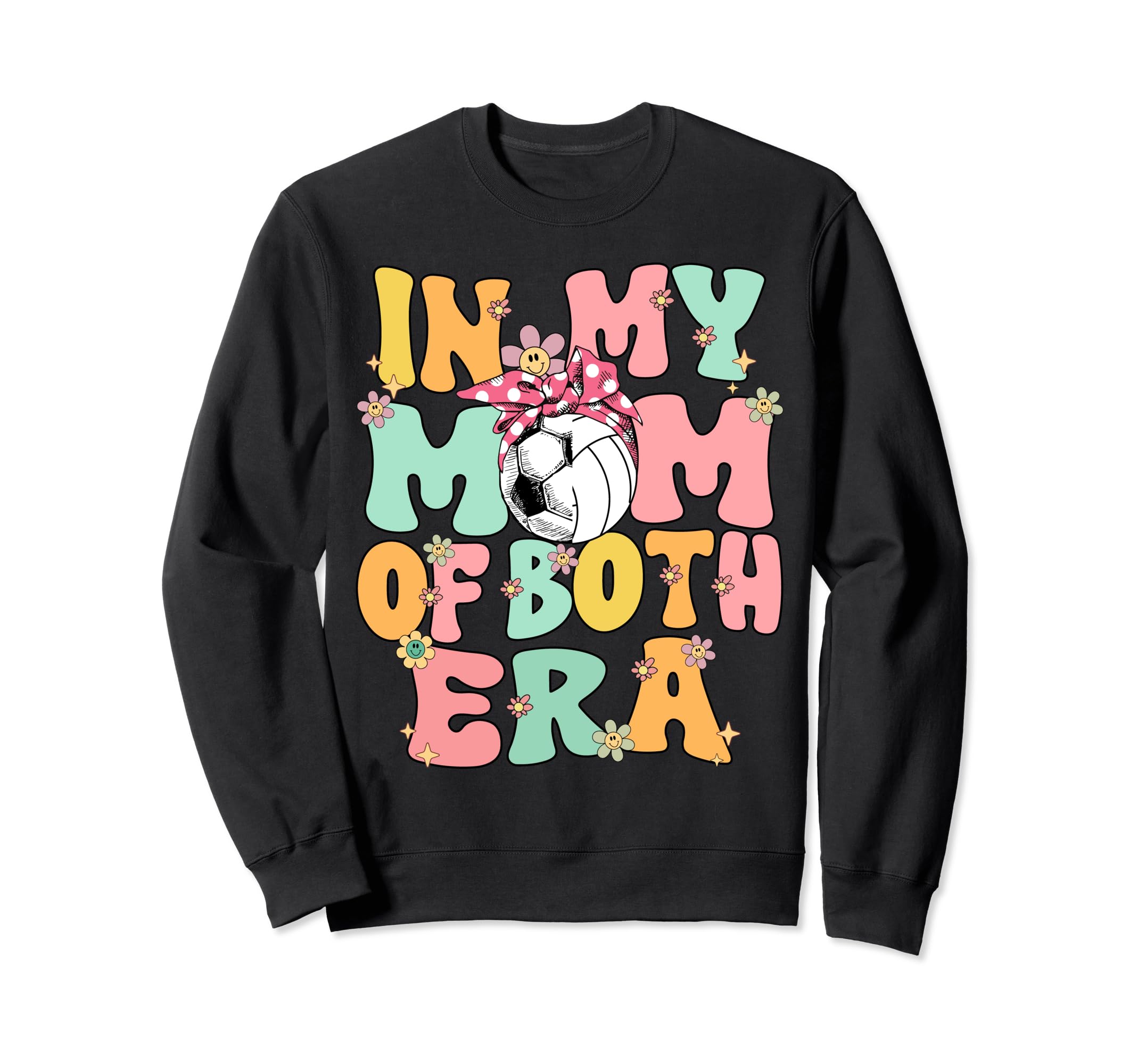 My Mom Both Era Soccer Volleyball Mom Sweatshirt - Graphic Print Unisex