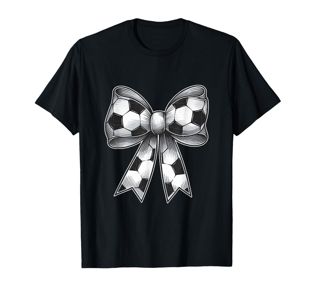 Soccer Ball Coquette Bow Soccer T-Shirt - Custom Art Print Men Women