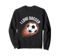 I Love Soccer Speeding Ball Sweatshirt - Minimalist Print Unisex