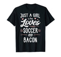 Just Who Loves Soccer And Bacon T-Shirt - Aesthetic Graphic Unisex