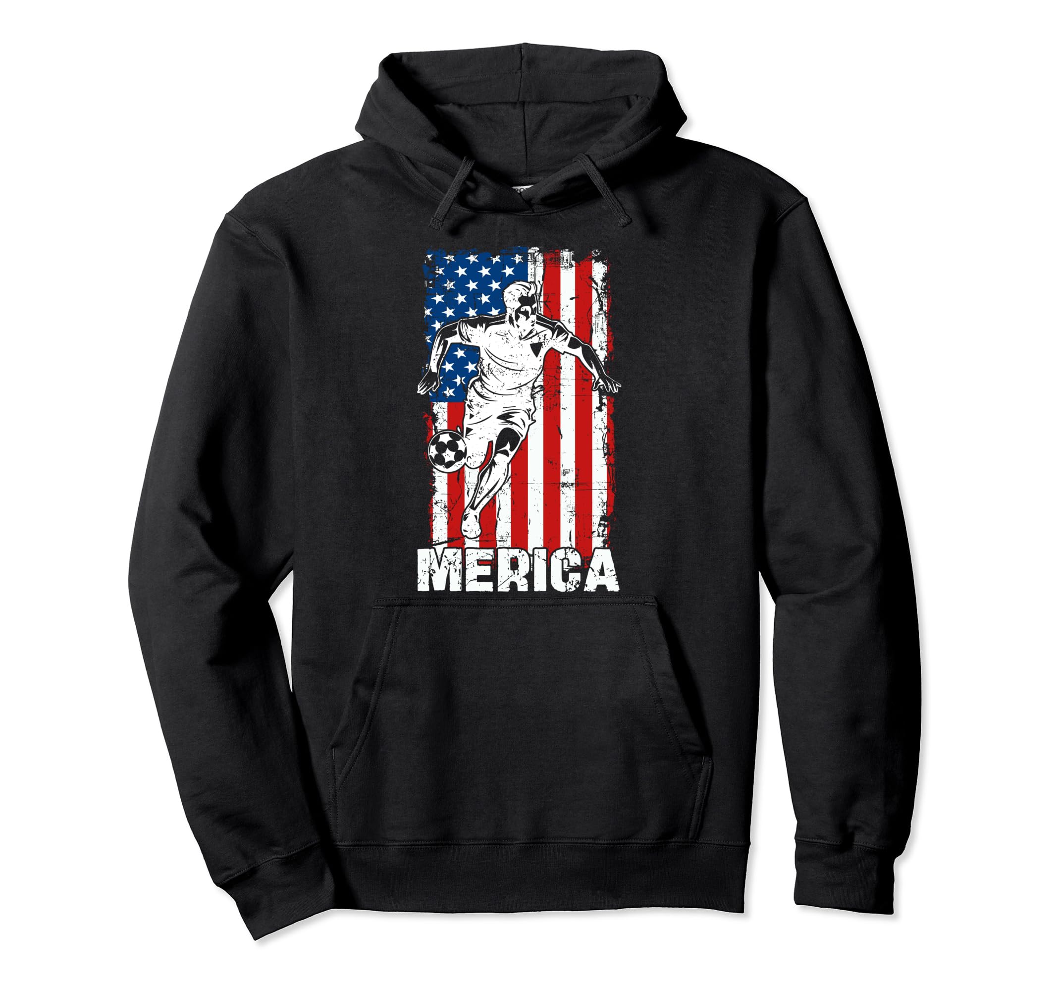 Merica Soccer Player Usa American Hoodie - Fun Novelty Design for Adults