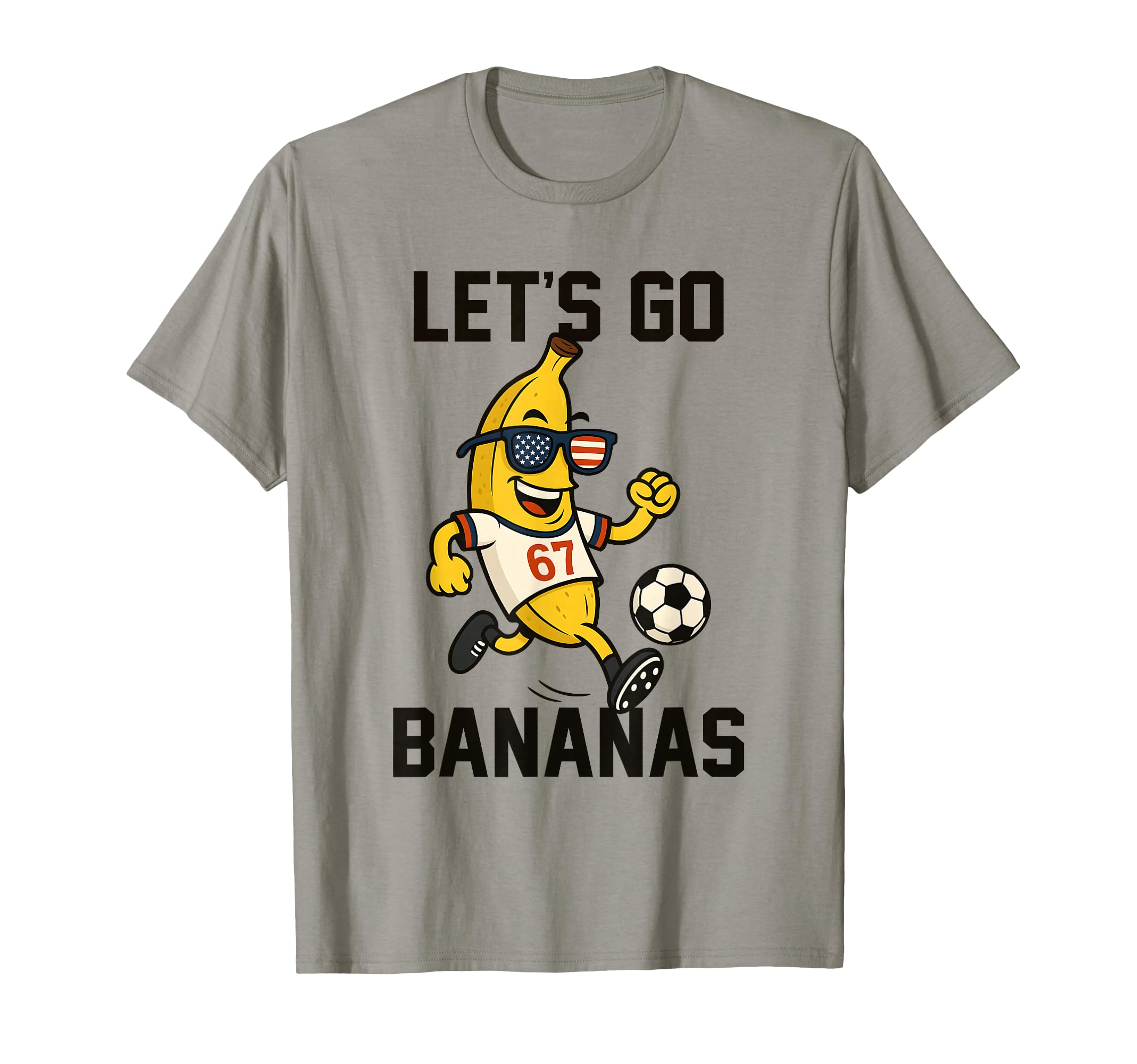 Banana Number 67 Soccer Player Kicking T-Shirt - Streetwear Style Unisex