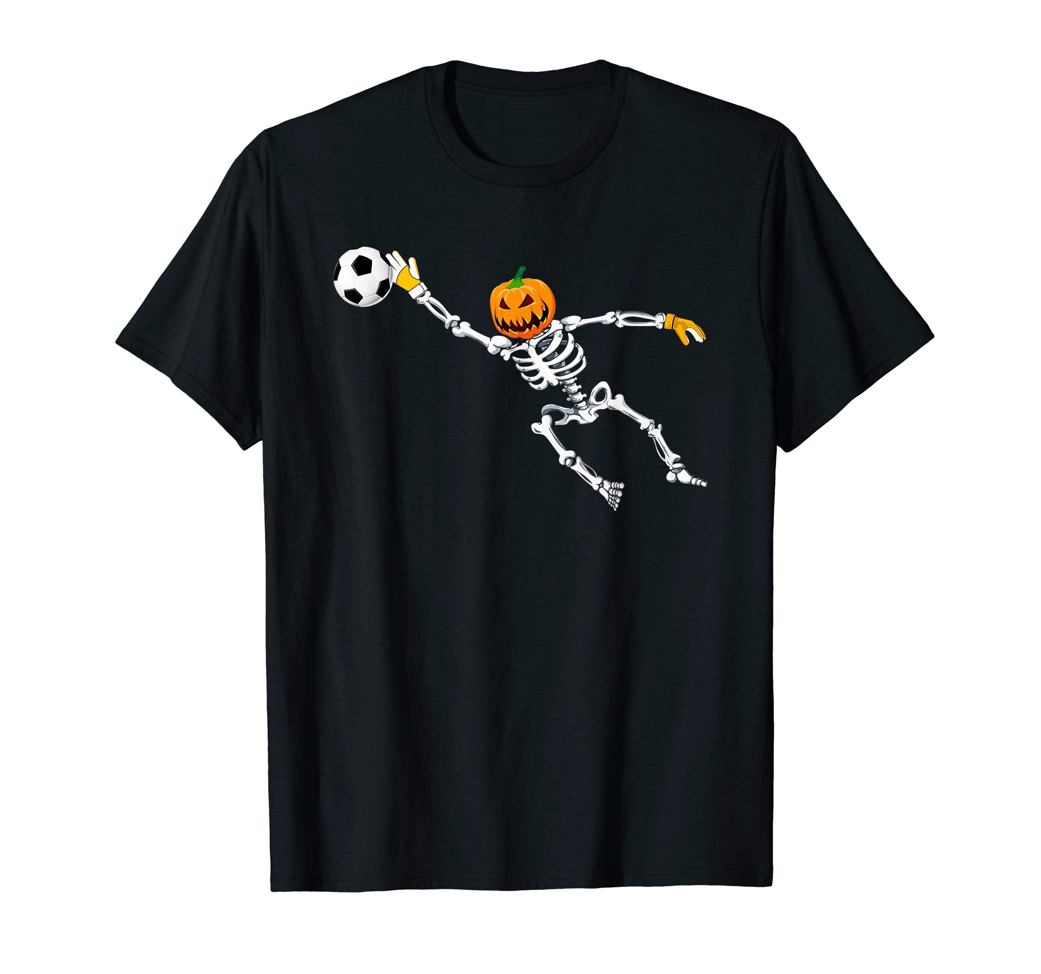 Skeleton Soccer Goalkeeper T-Shirt - Fun Novelty Design Men Women