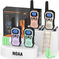 Walkie Talkies for Adults Long Range 2 Way Radios for Kids Rechargeable 4 Pack, Hiking Camping Skiing Cruising Gear with Lamp, USB-C, SOS Siren, NOAA Alert, iVOX Hands-Free, One-Touch Pairing