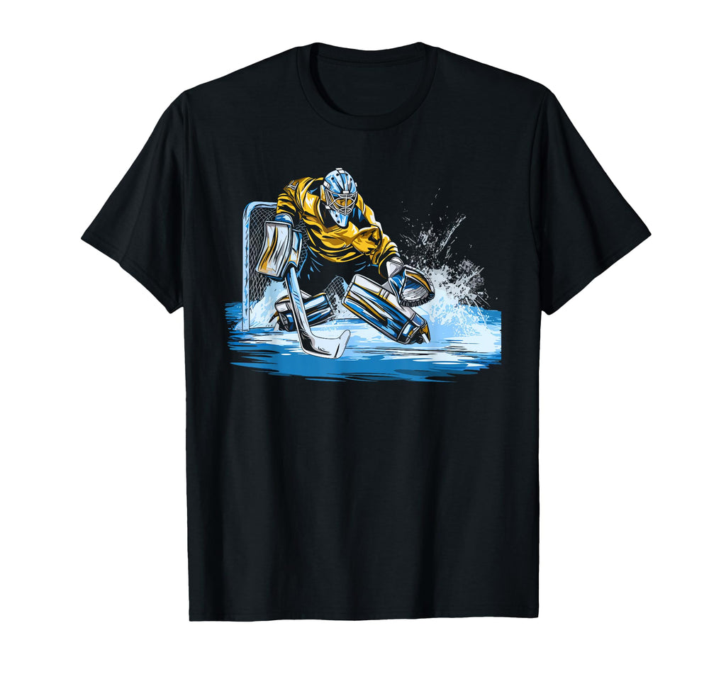 Ice Hockey Goalie Goaltender Keeper T-Shirt - Unique Graphic Men Women
