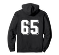Number 65 Backside 80S 90S Team Jersey Hoodie - Novelty Apparel for Adults
