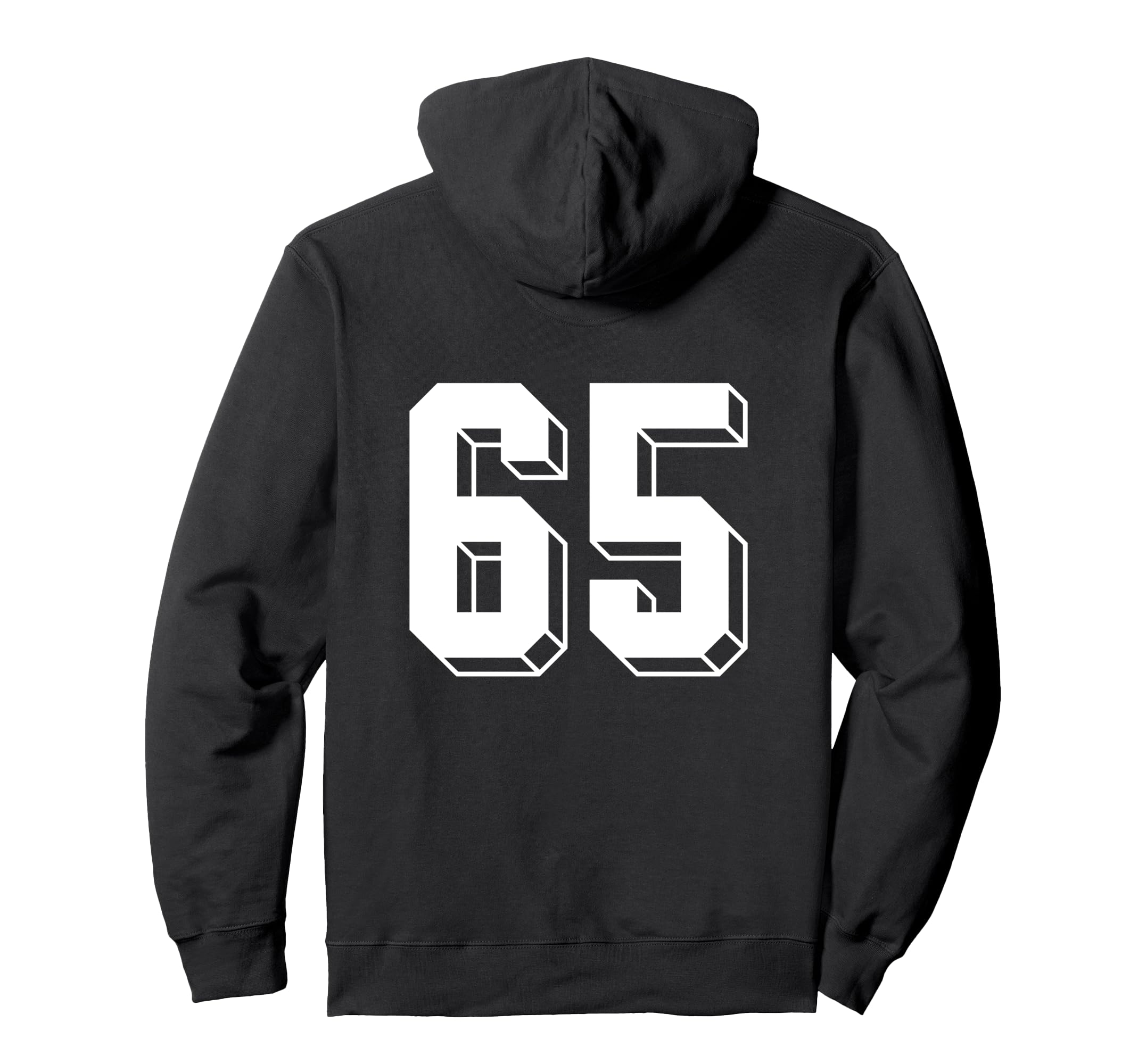 Number 65 Backside 80S 90S Team Jersey Hoodie - Novelty Apparel for Adults