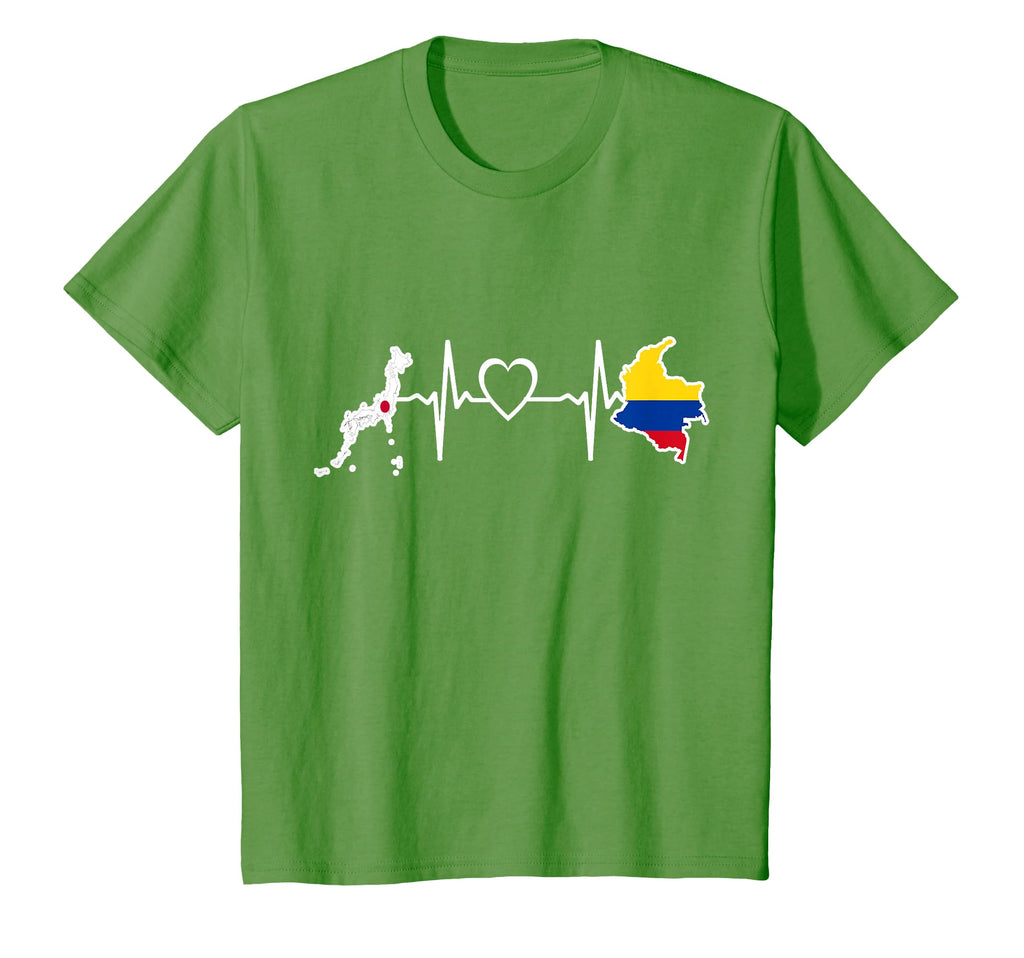 Colombia Japan Heartbeat Colombian T-Shirt - Graphic Print for Adults