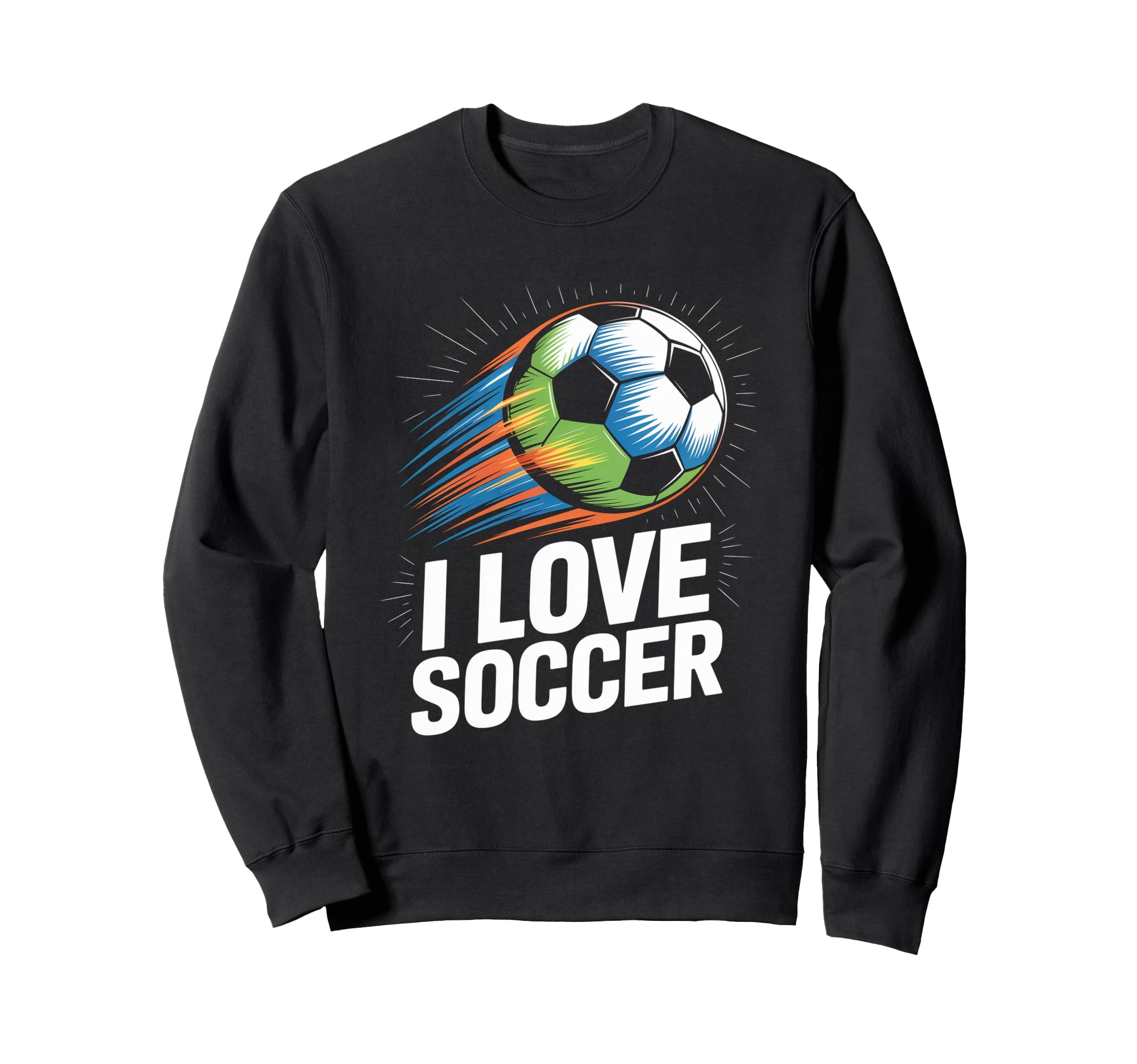 I Love Soccer Enthusiasts Ball Motion Sweatshirt - Aesthetic Graphic Unisex