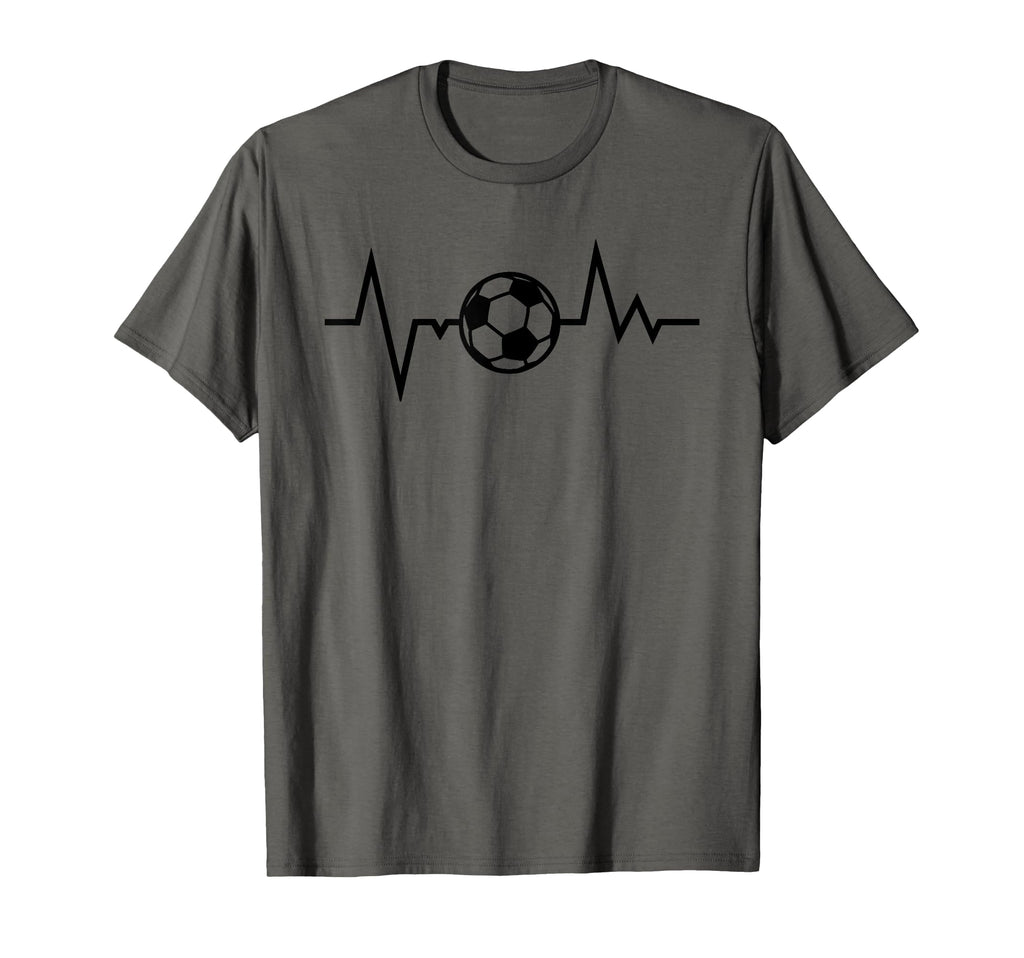 Soccer Heartbeat Funny Soccer Sports T-Shirt - Casual Everyday Wear Unisex