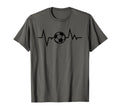 Soccer Heartbeat Funny Soccer Sports T-Shirt - Casual Everyday Wear Unisex