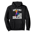 Sport Funny Just Who Loves Soccer Hoodie - Fun Novelty Design Men Women