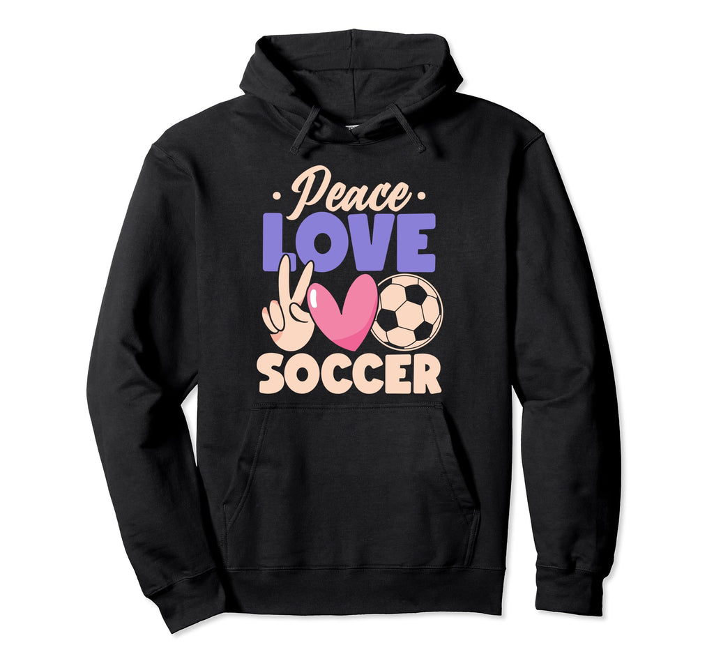 Peace Love Soccer Passionate Players Hoodie - Minimalist Print Unisex
