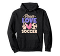 Peace Love Soccer Passionate Players Hoodie - Minimalist Print Unisex