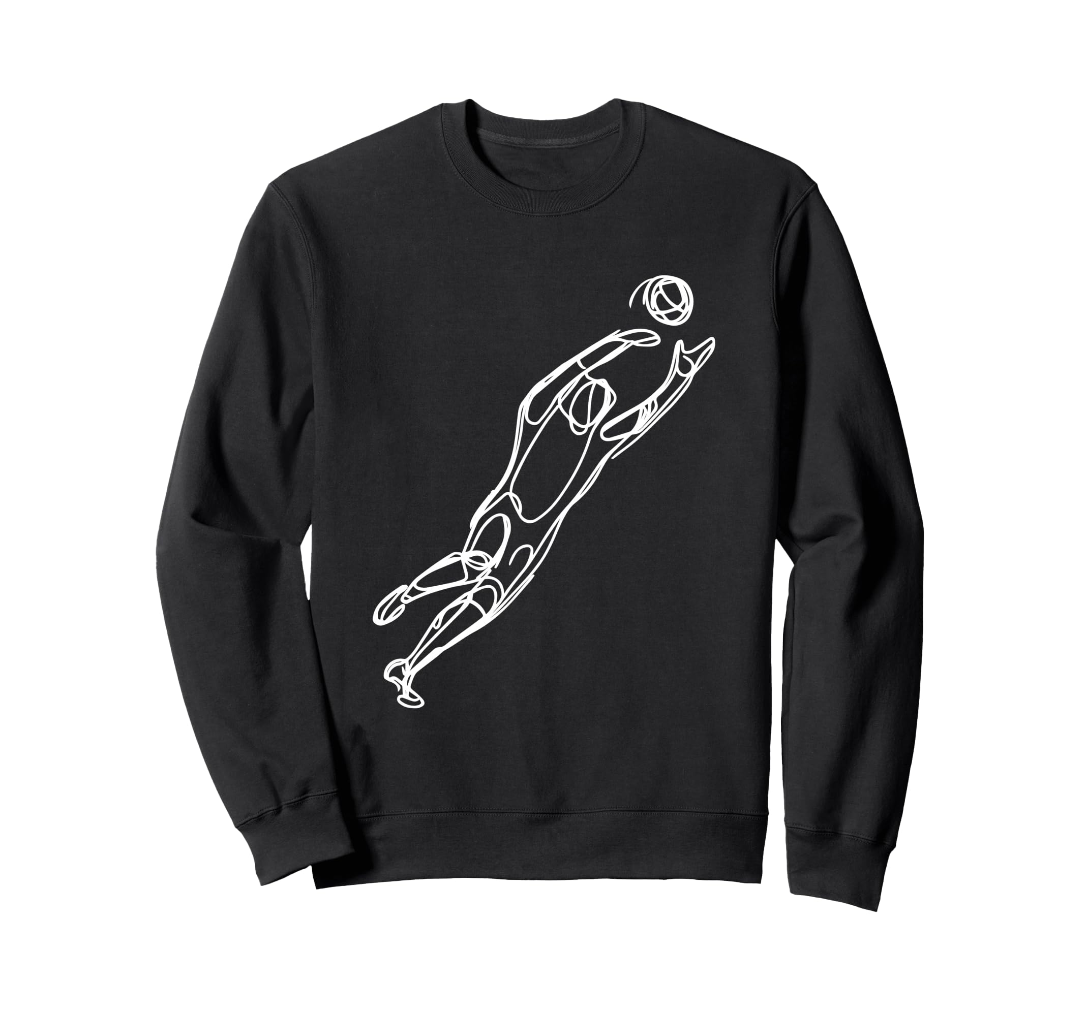 Soccer Goalkeeper Drawing Ball Sport Sweatshirt - Streetwear Style Unisex