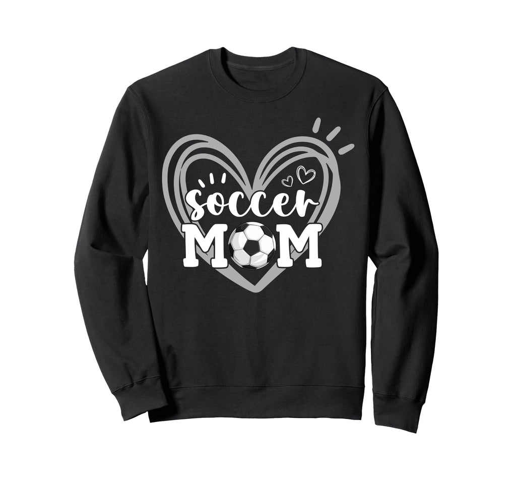 Funny Soccer Mom Heart Soccer Mama Sweatshirt - Novelty Apparel Unisex