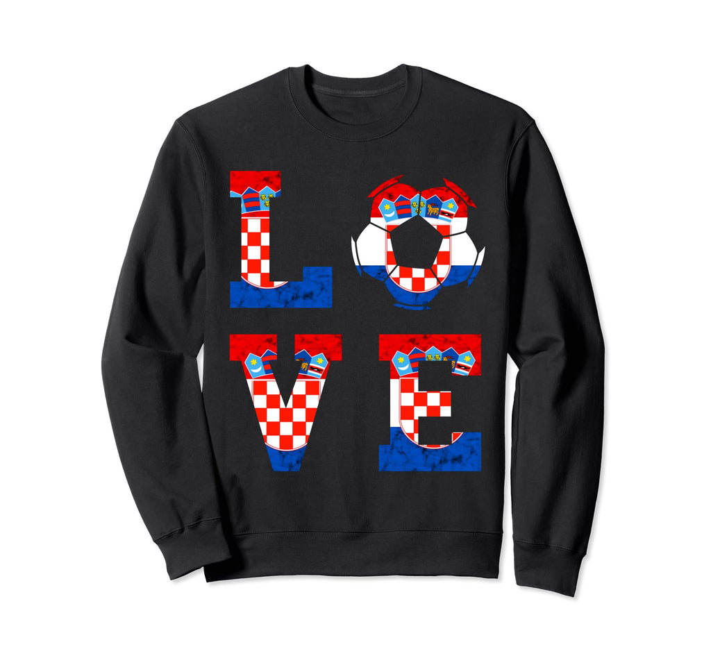 Croatia Love Croatian Soccer Sweatshirt - Aesthetic Graphic for Adults