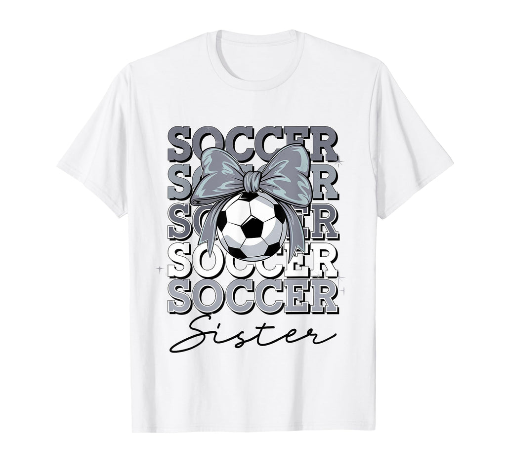 Groovy Soccer Sister Coquette Bow T-Shirt - Fun Novelty Design Men Women