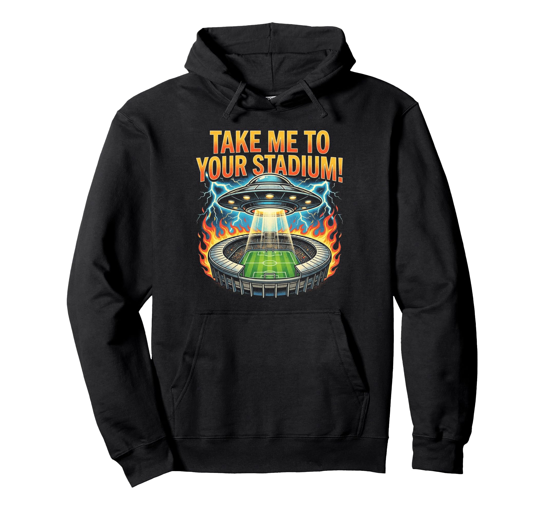 Funny Soccer Ufo Alien Sci Fi Football Hoodie - Trendy Graphic Men Women