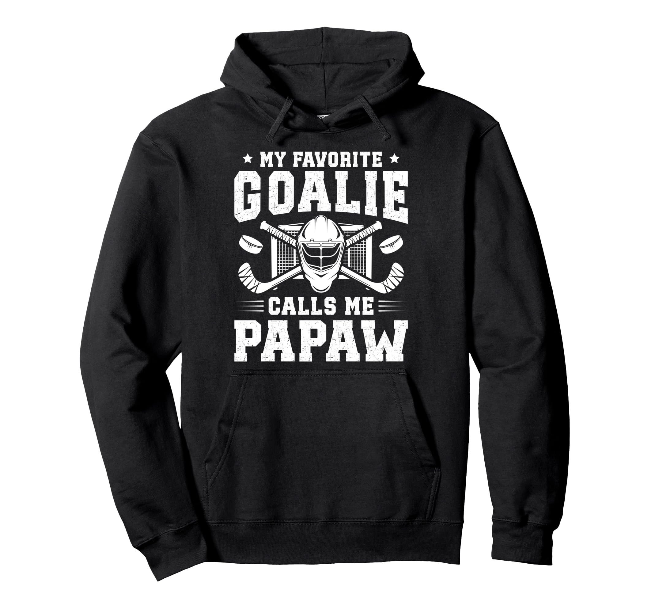 Proud Hockey Goalie Papaw Ice Hockey Hoodie - Casual Everyday Wear Unisex