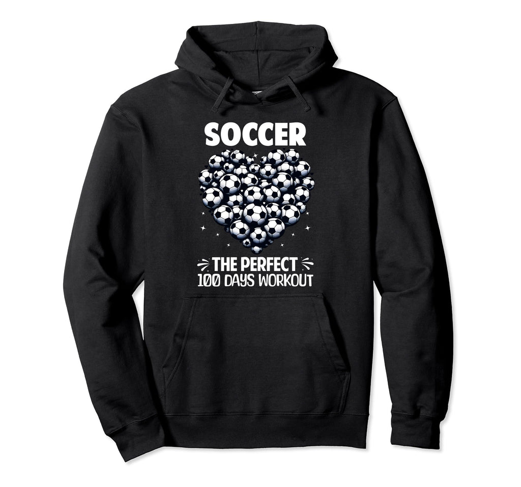 100 Days School Soccer Heart Love 100Th Hoodie - Unique Graphic for Adults