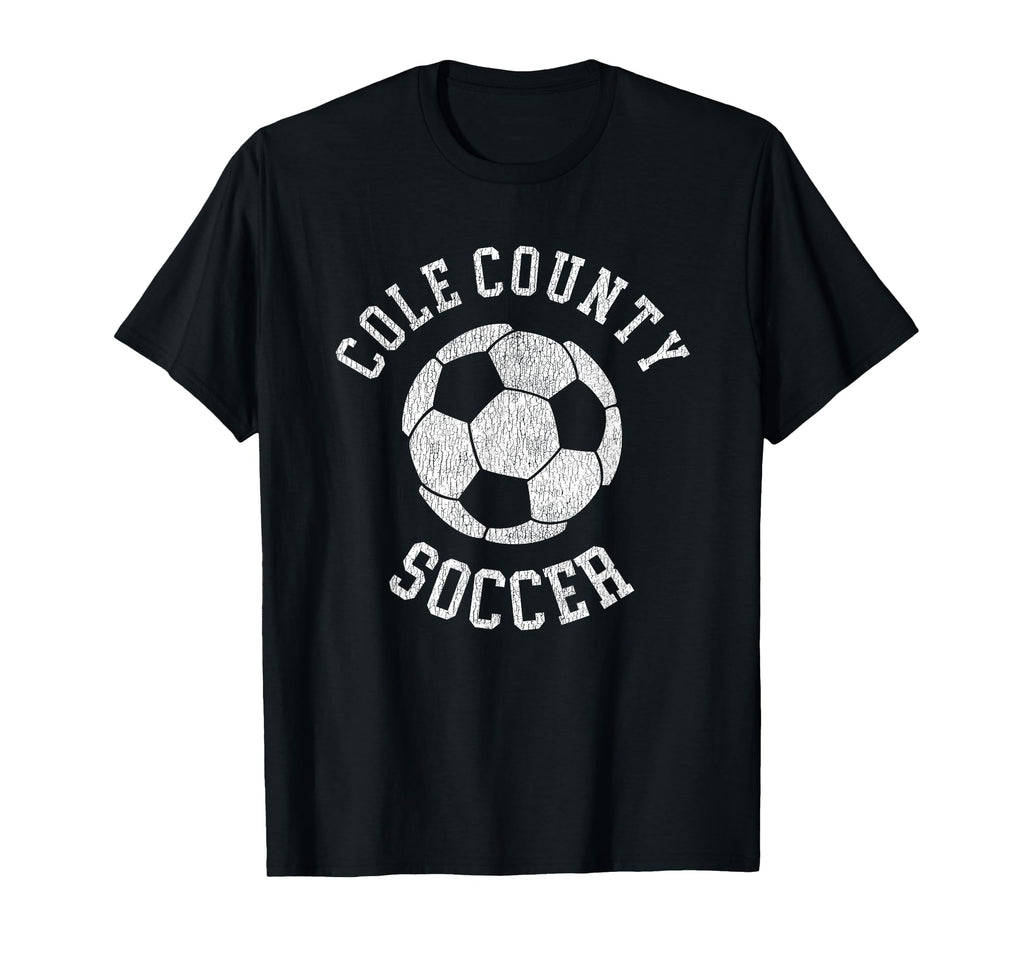 Cole County Soccer Distressed 90S T-Shirt - Trendy Graphic Unisex