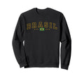 Brasil Flag College Brazil Sweatshirt - Streetwear Style Unisex