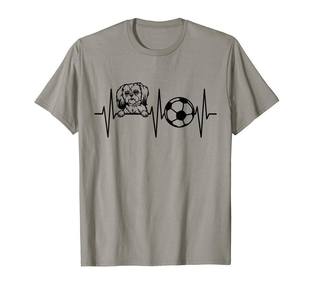Shih Tzu Soccer Lover Heartbeat Dog T-Shirt - Aesthetic Graphic Men Women